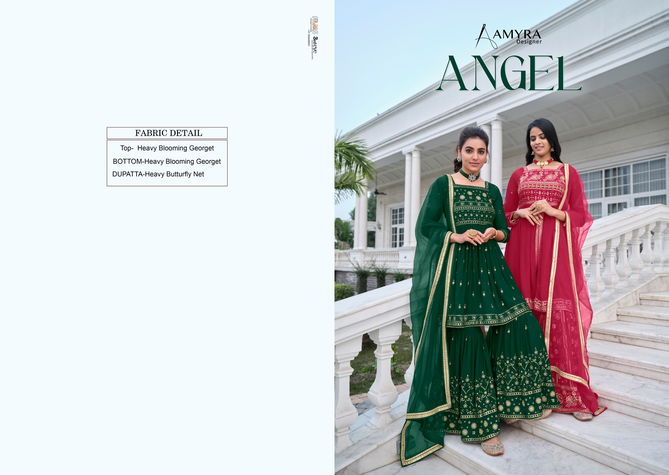 Angel By Amyra Georgette Sharara Suits Catalog